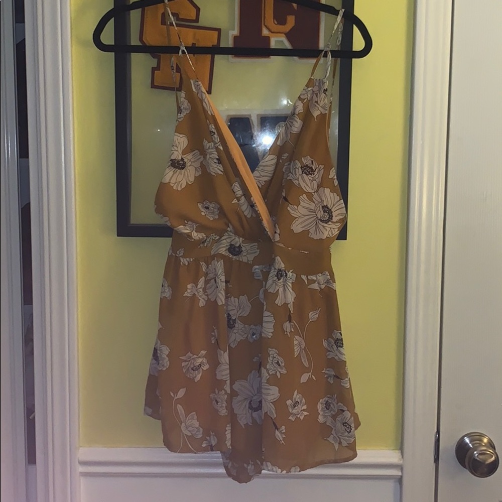 Yellow and white flower romper